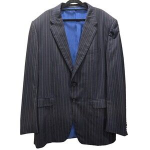Corneliani Blazer Mens 44 Navy Pinstripe Super 150s Wool Italy Saks Fifth Avenue
